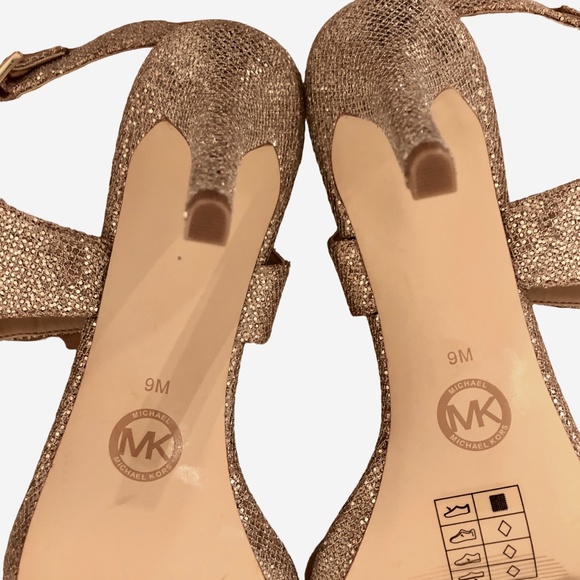 Michael Kors Claudia Gold Glitter Platform Heels Size 9M - Picture 2 of 14